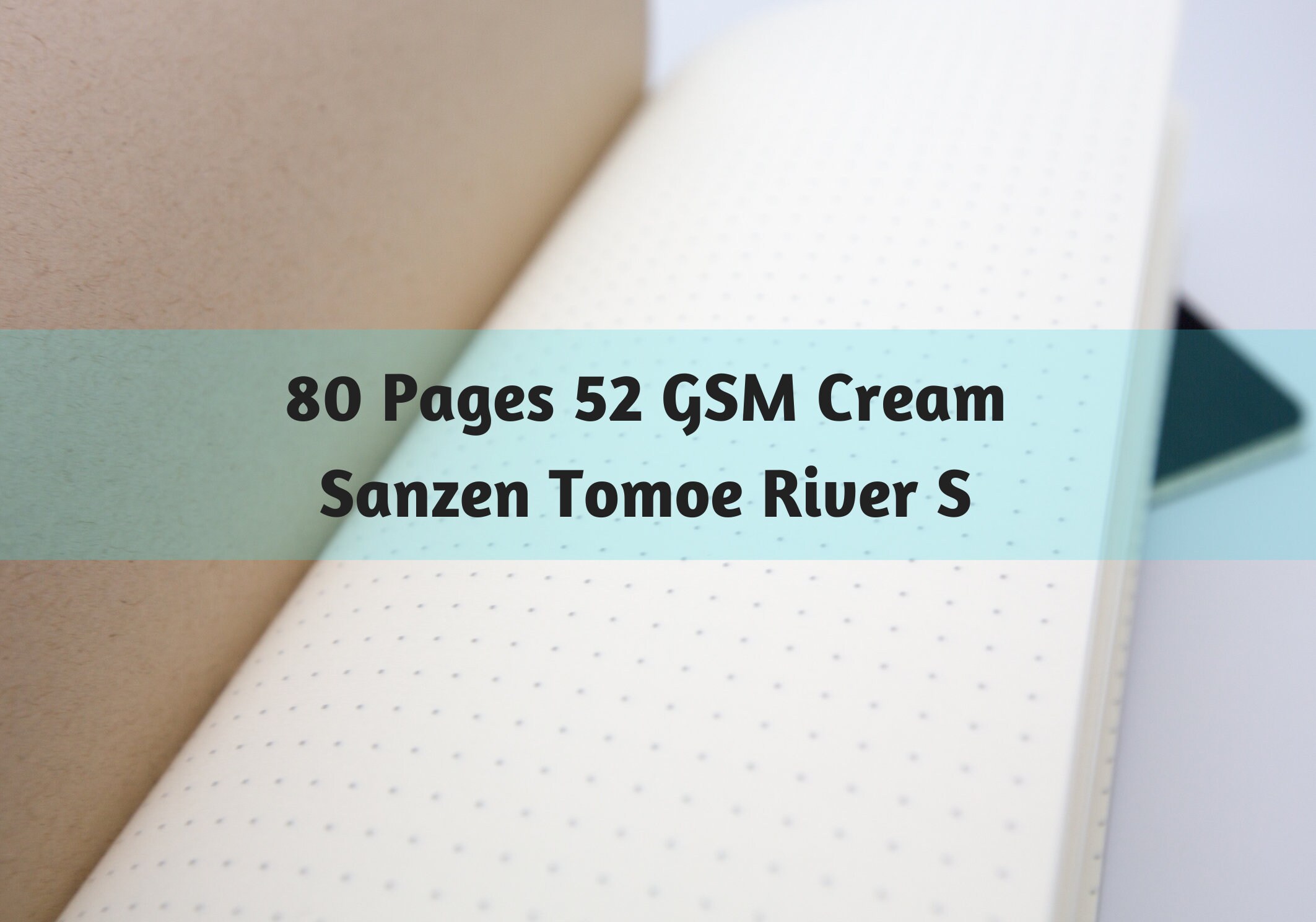 SAKAE A6 Notebook With Tomoe River Paper - 160 Page Cream Grid Notebook For Fountain Pens & Writing