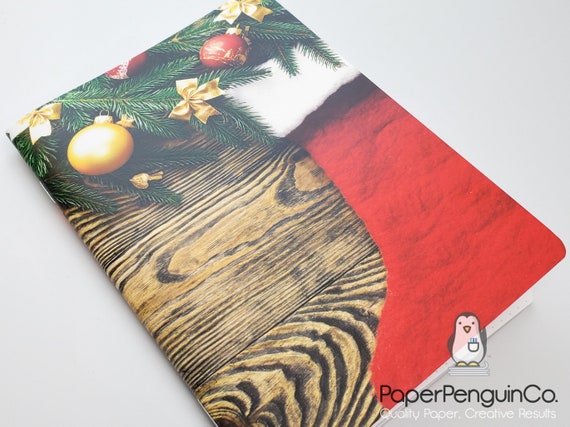 Christmas Stocking Ornaments Travelers Notebook White Cover