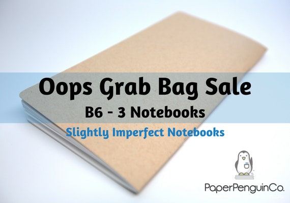 Oops B6 Size 3 Slightly Imperfect Notebooks Mystery Oops Grab Bag Sale Up to 75% Off