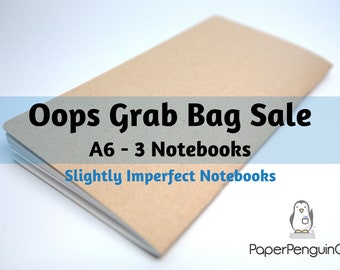 Oops A6 Size 3 Slightly Imperfect Notebooks Mystery Oops Grab Bag Sale Up to 75% Off