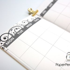 M006: Undated 24 Month Neutral Swirl Calendar Bright White Paper 118 GSM 40 Pages Notebook