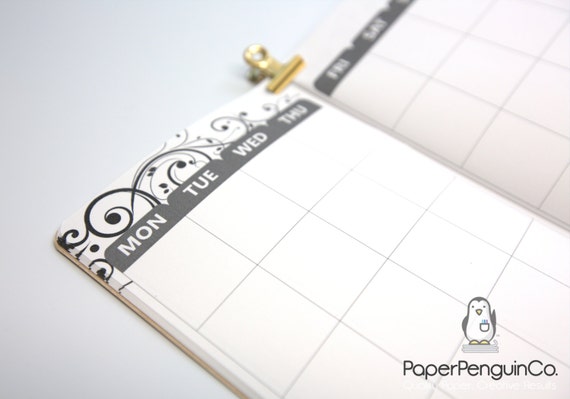 M006: Undated 24 Month Neutral Swirl Calendar Bright White Paper 118 GSM 40 Pages Notebook