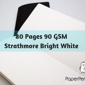 Midori Insert 80 Pages 90 GSM Bright White Strathmore Writing 25% Cotton Wove Regular A5 Wide B6 Personal A6 Pocket FN Passport Mini Micro