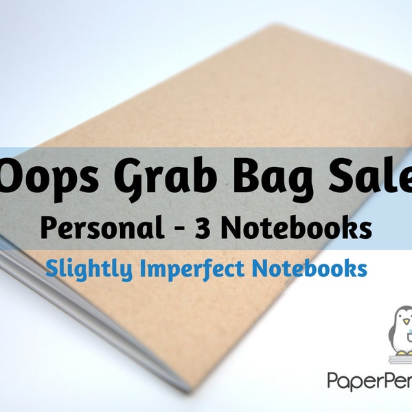 Oops Personal Size 3 Slightly Imperfect Notebooks Mystery Oops Grab Bag Sale Up to 75% Off