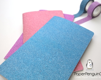 N011: Sparkle Pink Purple or Blue Cover Bright White Paper 118 GSM 40 Pages Notebook