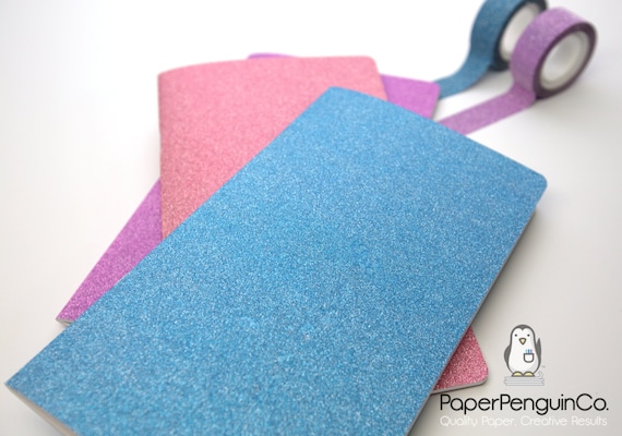 N011: Sparkle Pink Purple or Blue Cover Bright White Paper 118 GSM 40 Pages Notebook