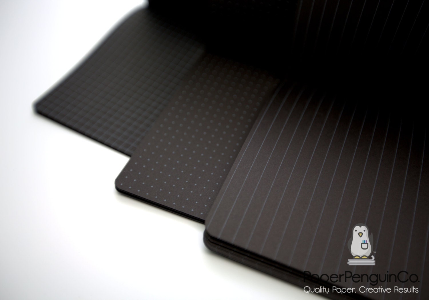 Black Paper Journal: Wide Ruled Lined Paper, Black Pages & white Lines, Black Leather Texture Cover, 100 pages