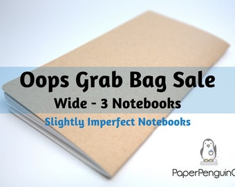 Oops Wide Size 3 Slightly Imperfect Notebooks Mystery Oops Grab Bag Sale Up to 75% Off