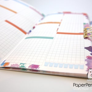 3 BOOK BUNDLE Midori Insert Daily Calendar Regular A5 Wide B6 Personal A6 Pocket FN Passport DO1P Undated Paint Splats Travelers Notebook
