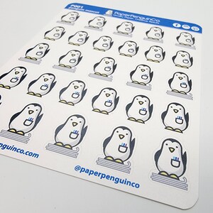 P001: Planner Stickers Paper Penguin Co Penguins Logo Matte White Sticker Paper