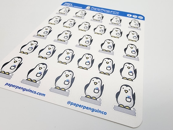 P001: Planner Stickers Paper Penguin Co Penguins Logo Matte White Sticker Paper