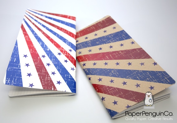 Midori Insert American Flag Patriotic Fourth of July 4th MTN Travelers Notebook