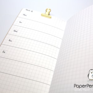 Midori Insert Weekly Calendar A5 Regular Wide B6 Personal A6 Pocket FN Passport Mini Micro Week On 1 Page WO1P Undated 3 Mo Classic Notebook