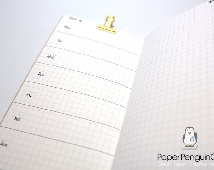 Midori Insert Weekly Calendar A5 Regular Wide B6 Personal A6 Pocket FN ...