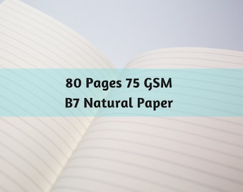 S018: B7 Natural 80 Pages 75 GSM Japanese Paper Travelers Notebook Insert Light Cream Paper