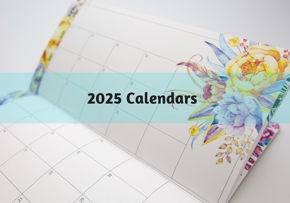 M012: 2025 Floral Monthly Calendar Bright White Paper 118 GSM 40 Pages Notebook