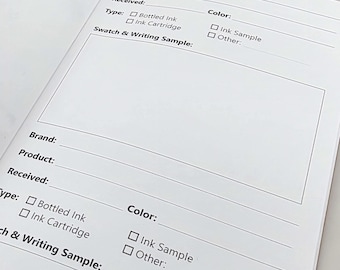 N051: Ink Swatch Sample Regular Standard Size Notebook