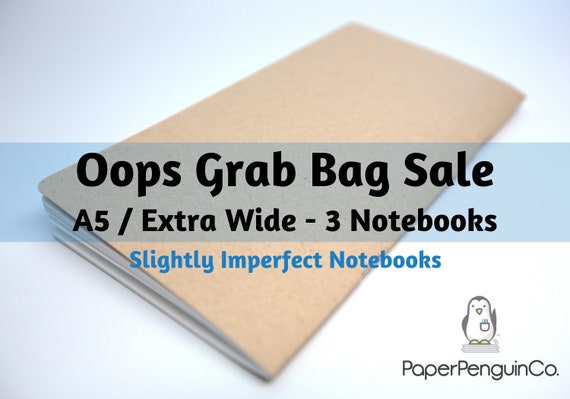 Oops A5 Extra Wide Size 3 Slightly Imperfect Notebooks Mystery Oops Grab Bag Sale Up to 75% Off