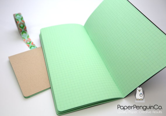Midori Insert Green Travelers Notebook Black Brown Grid Dots Lined Blank