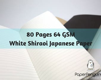 Midori Insert 80 Pages 64 GSM White Shiraoi Japanese Paper Travelers Notebook Regular A5 Wide B6 Personal A6 Pocket FN Passport Mini Micro