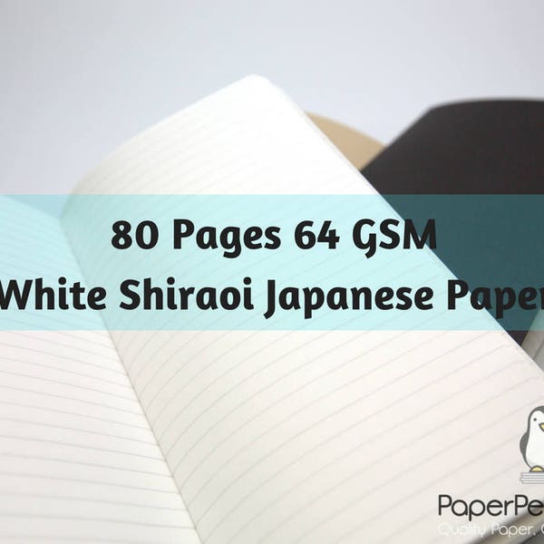 Midori Insert 80 Pages 64 GSM White Shiraoi Japanese Paper Travelers Notebook Regular A5 Wide B6 Personal A6 Pocket FN Passport Mini Micro