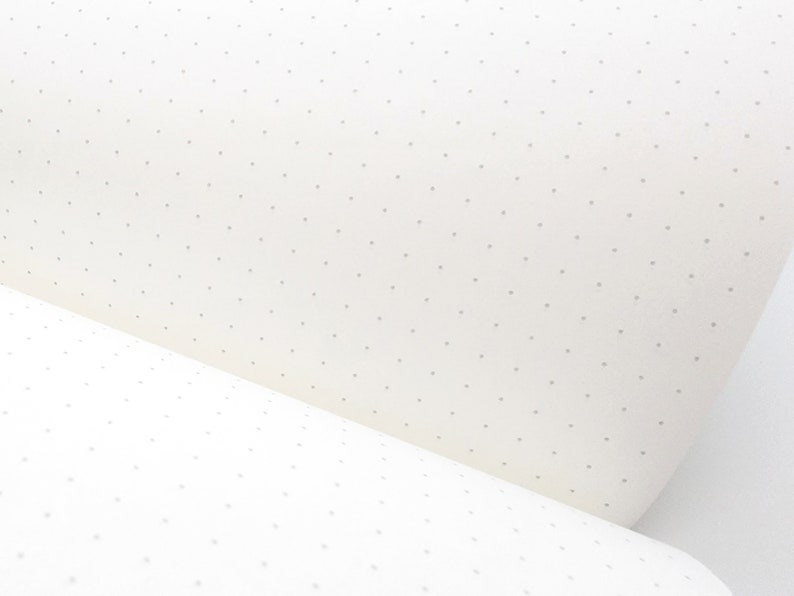 Puede incluir: Primer plano de una hoja de papel blanquecino con un patr&oacute;n de peque&ntilde;os puntos grises espaciados uniformemente. El papel est&aacute; ligeramente curvado, revelando su grosor y textura. Los puntos son de tama&ntilde;o y color consistentes.