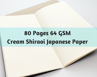 Midori Insert 80 Pages 64 GSM Cream Shiraoi Japanese Paper Travelers Notebook Regular A5 Wide B6 Personal A6 Pocket FN Passport Mini Micro