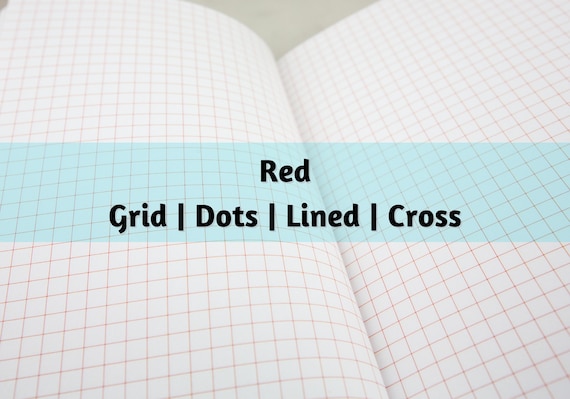 N025: Red Grid Dots Lined Cross Bright White Paper 118 GSM 40 Pages Notebook