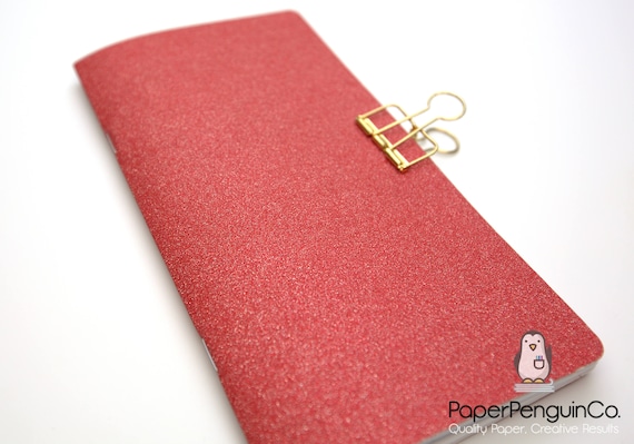 N009: Sparkle Red Cover Bright White Paper 118 GSM 40 Pages Notebook