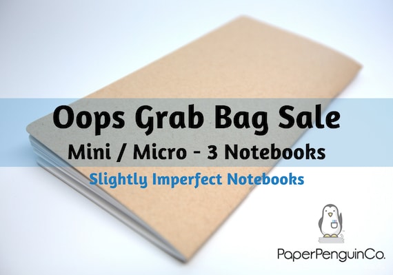 Oops Mini Micro Size 3 Slightly Imperfect Notebooks Mystery Oops Grab Bag Sale Up to 75% Off