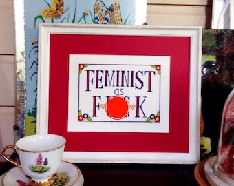 Cross Stitch pdf Pattern - Feminist as F#%k