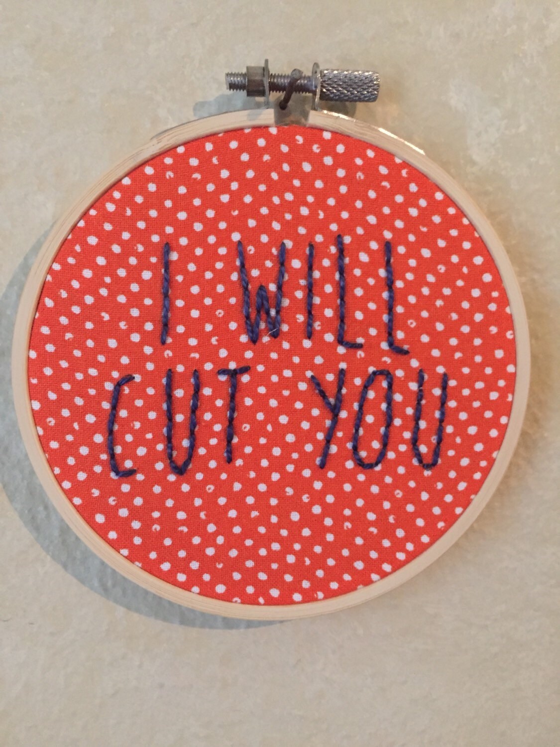 Bon Qui Qui I Will Cut You I Will Cut You Bon Qui Qui Quote Mad TV Embroidery Hoop Wall | Etsy
