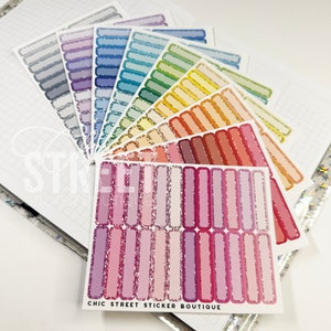 Glitter Skinny Boxes | Planner Stickers