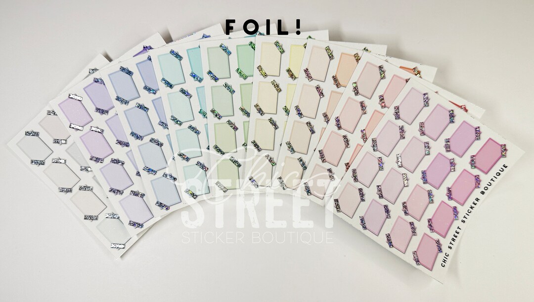 Sticky Note Half FOIL | Pastel Mini Sticky Note Side Half Boxes With Glitter Washi ...