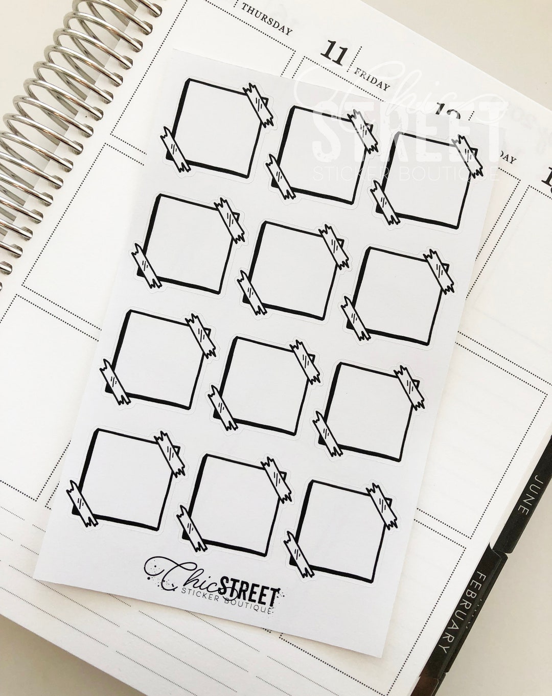 Square Sticky Notes | Hand Drawn Stickers | Planner Stickers - Etsy