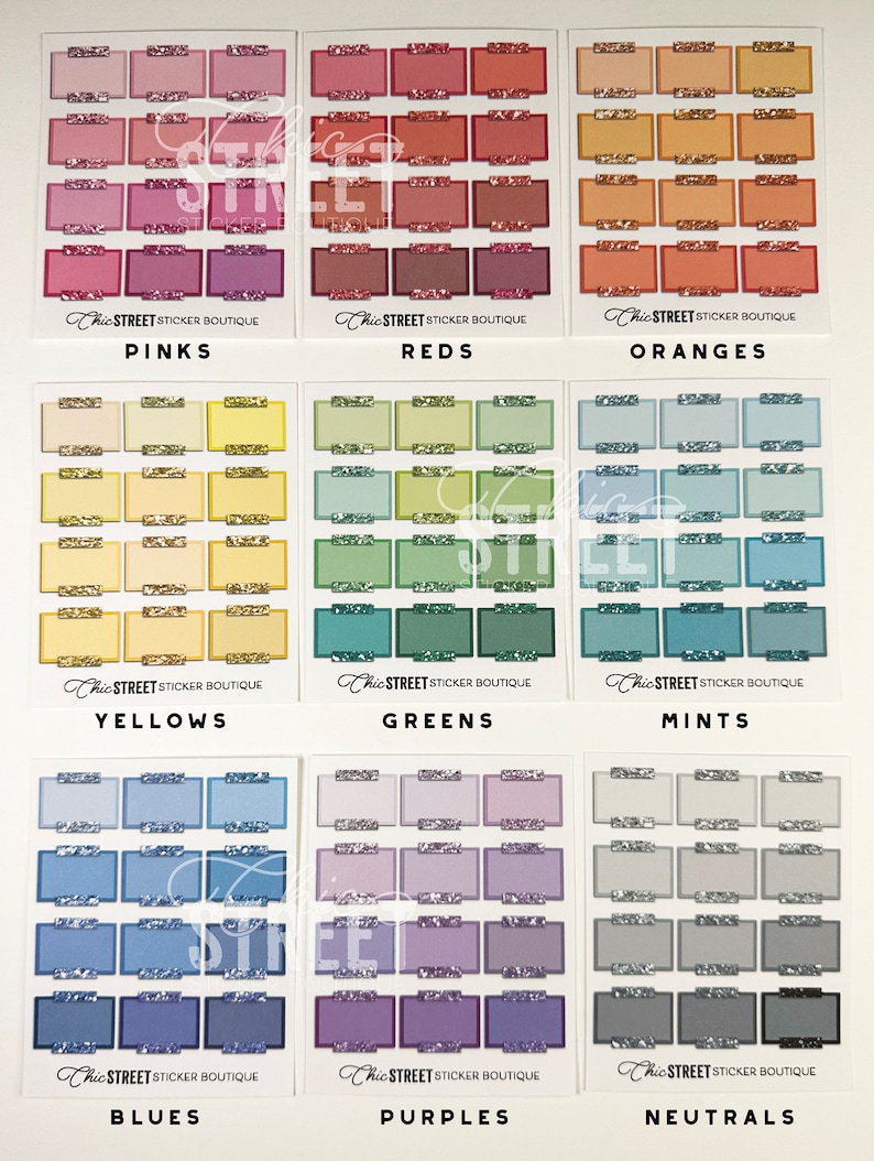 Sticky Note Half Mini Sticky Note Half Boxes With Glitter Washi | Planner Stickers - Etsy