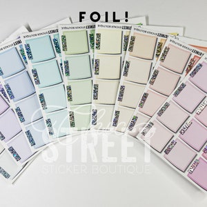 FOIL | Pastel Small Sticky Notes with Glitter Washi | Planner Stickers