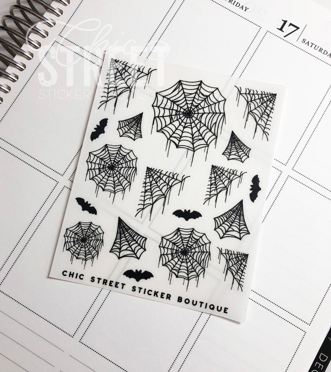 Spider Web Decor | Planner Stickers - Etsy