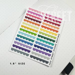 Colorful Scallop Dividers | Hand Drawn | Planner Stickers