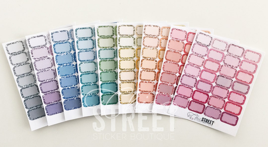 Glitter Half Quarter Boxes | Planner Stickers - Etsy