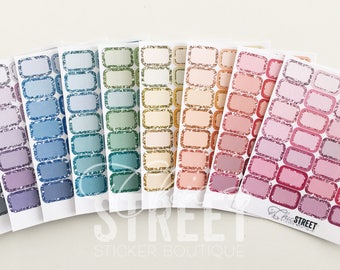 Glitter Half Quarter Boxes | Planner Stickers