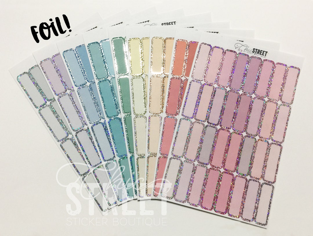 FOIL | Glitter Quarter Boxes | Planner Stickers - Etsy