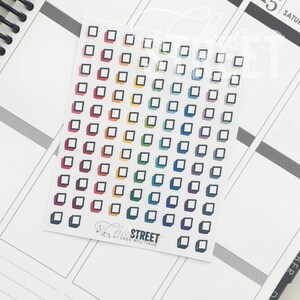 Multicolored Checkboxes | Hand Drawn | Planner Stickers