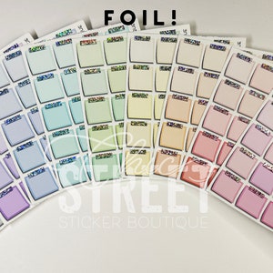 FOIL | Pastel Mini Sticky Notes with Glitter Washi | Planner Stickers