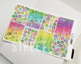 Lucky | *Foil* Full Boxes | Planner Stickers