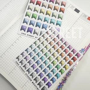 Pastel Bubble Flags | Hand Drawn | Planner Stickers