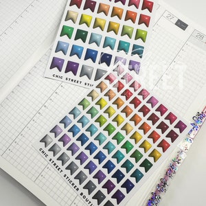 Colorful Bubble Flags | Hand Drawn | Planner Stickers