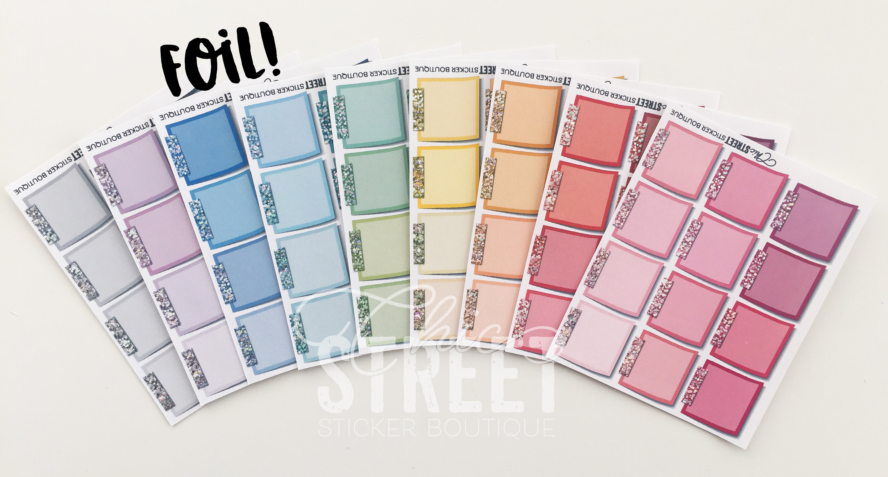 Sticky Note Small Sticker FOIL | Small Sticky Notes With Glitter Washi | Planner Stickers - Etsy