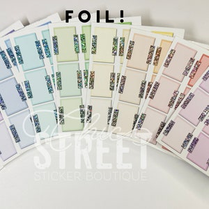 FOIL | Pastel Small Sticky Note Half Boxes with Glitter Washi | Planner Stickers