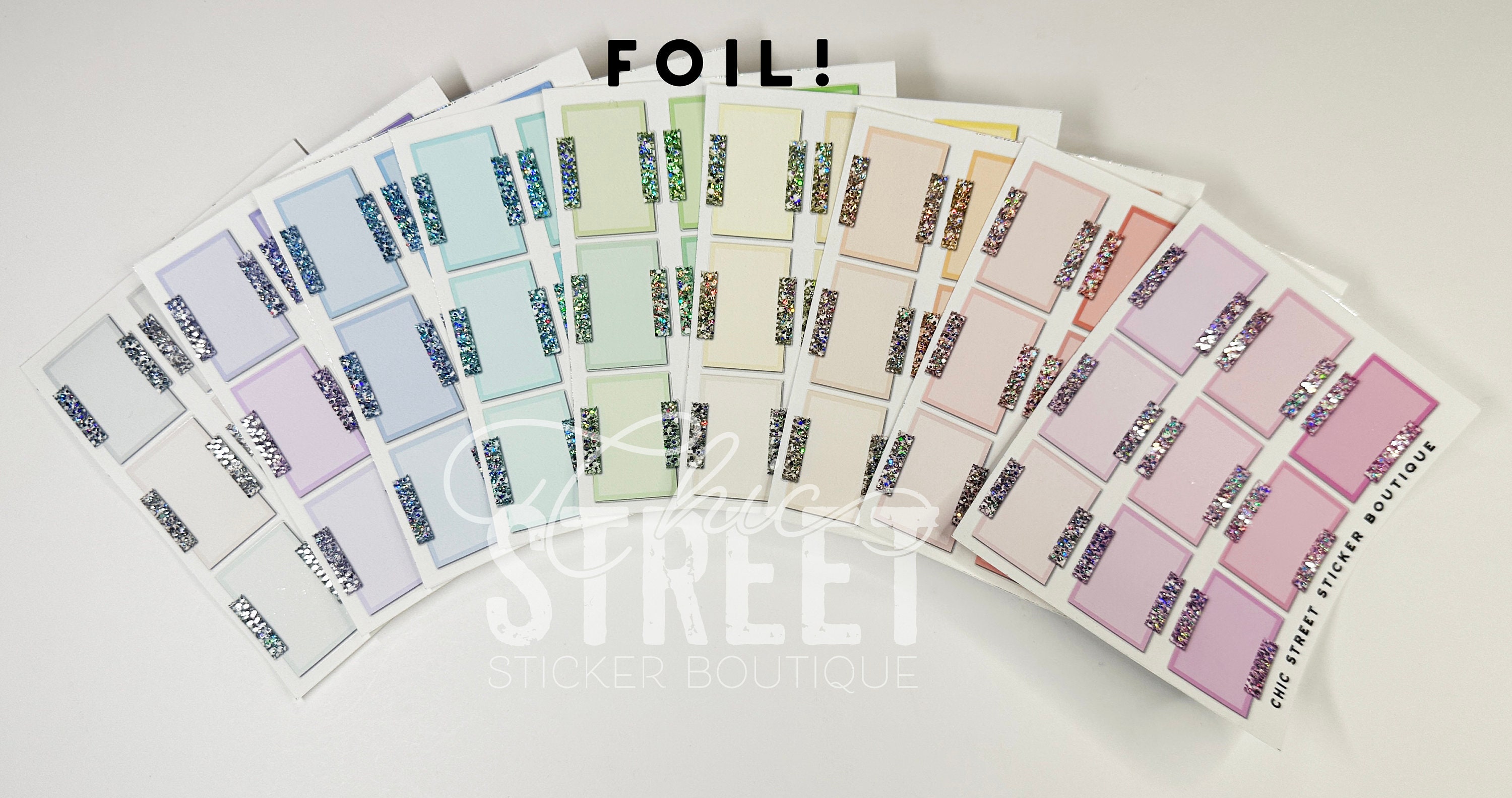 Sticky Note Half FOIL | Pastel Small Sticky Note Half Boxes With Glitter Washi | Planner ...